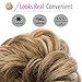 Messy Hair Bun Extensions Synthetic Updo Chignons Donut Elastic Bride Bun Ponytail Scrunchy Hairpiece Wig Accessory for Women 35g Ginger Brown Mix Golden Blonde-Medium