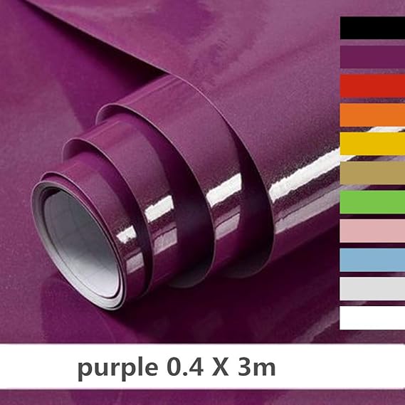 Hode Selbstklebende Klebefolie für Möbel,Küche,Wasserdicht Vinyl,40cmX300cm,Lila,Designfolie Selbstklebend