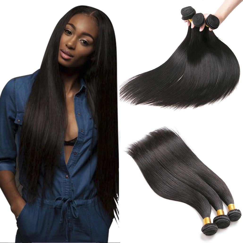 SilkyLong Peruvian Virgin hair Grade 8a Straight hair 3 bundles Medium Length 20 22 24 inch