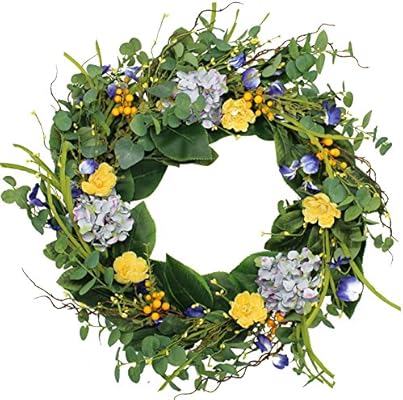 The Wreath Depot Aftonshire Silk Spring Front Door Wreath 24 Inch Beautiful Handcrafted Wreath Design White Storage Gift Box Included Amazon Sg Home