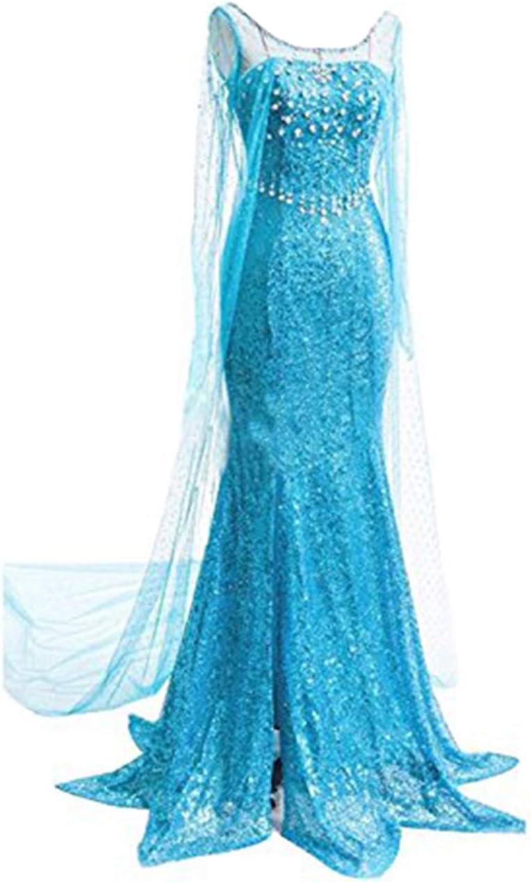Quintion Norris Winter Elsa Snow Party Queen Dress Up Halloween Cosplay Costume