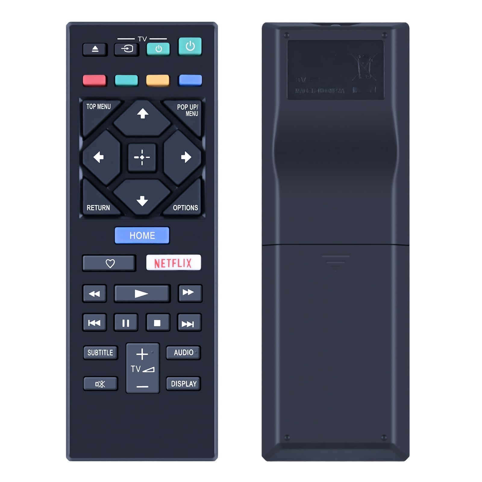 RMT-VB201D Replacement Remote Control for Sony for Blu-Ray DVD Disc Player Compatible with BDP-BX370 BDP-S1700 BDP-S3700 BDP-S3700 UBP-X700 BDP-S1700 BDP-S1700ES UBP-UX70 UBP-X700/M