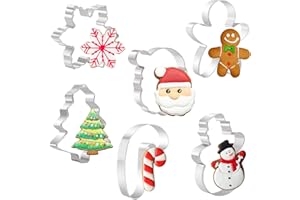 Orapink 4" Large Christmas Cookie Cutters Stainless Steel Xmas Cookie Cutter Set for Baking - Christmas Tree, Snowflake,Ginge