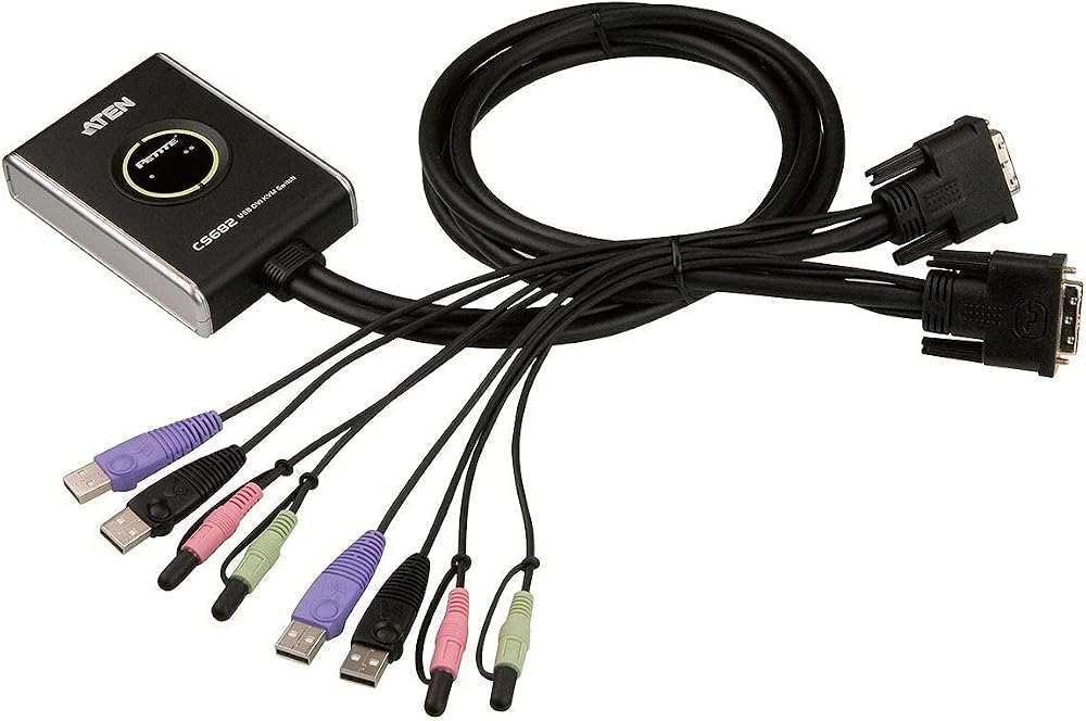 ATEN CS682 2 Port USB DVI Audio KVM Switch 1920x1200 Remote Selector