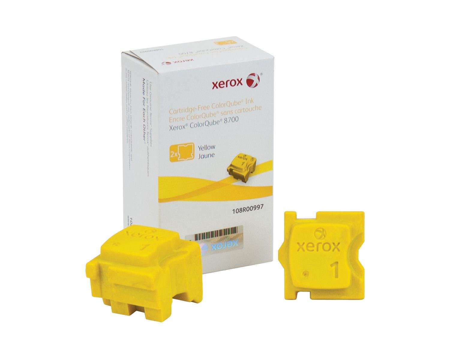 Xerox ColorQube 8700/8900 Yellow Solid Ink (2 Sticks, 4,200 Pages) - 108R00997