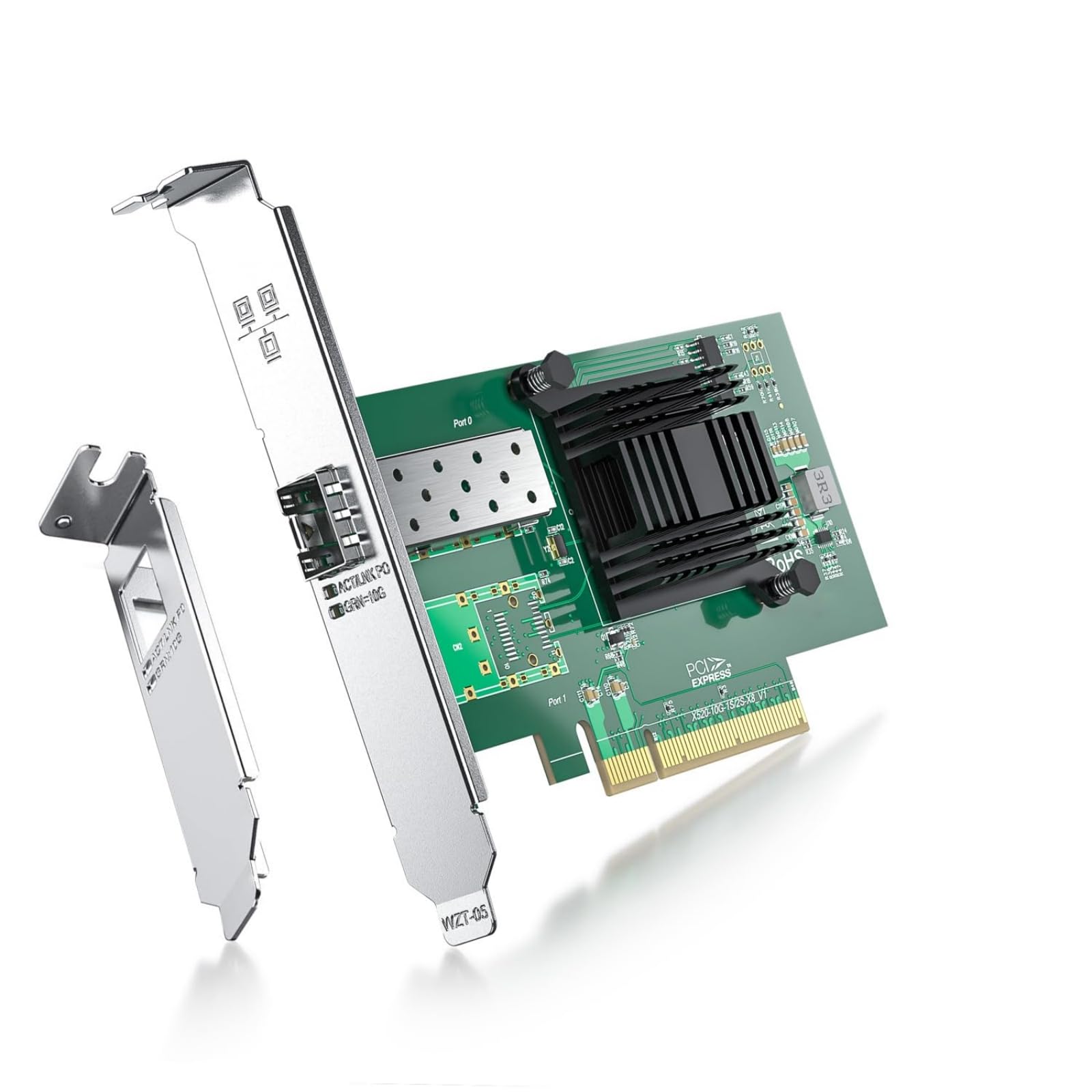 ipolex 10Gb Network Card, 1x SFP+ Port, 10GbE NIC Compare to the Intel X520-DA1, Support Windows Server/Windows/Linux/VMware (Not Support Mac OS, Bypass Mode)