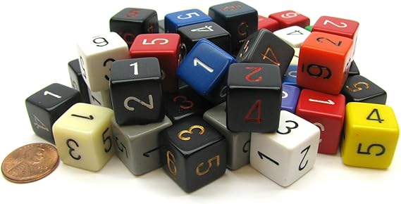 Chessex: Opaque D6 Assorted Bag Of 50