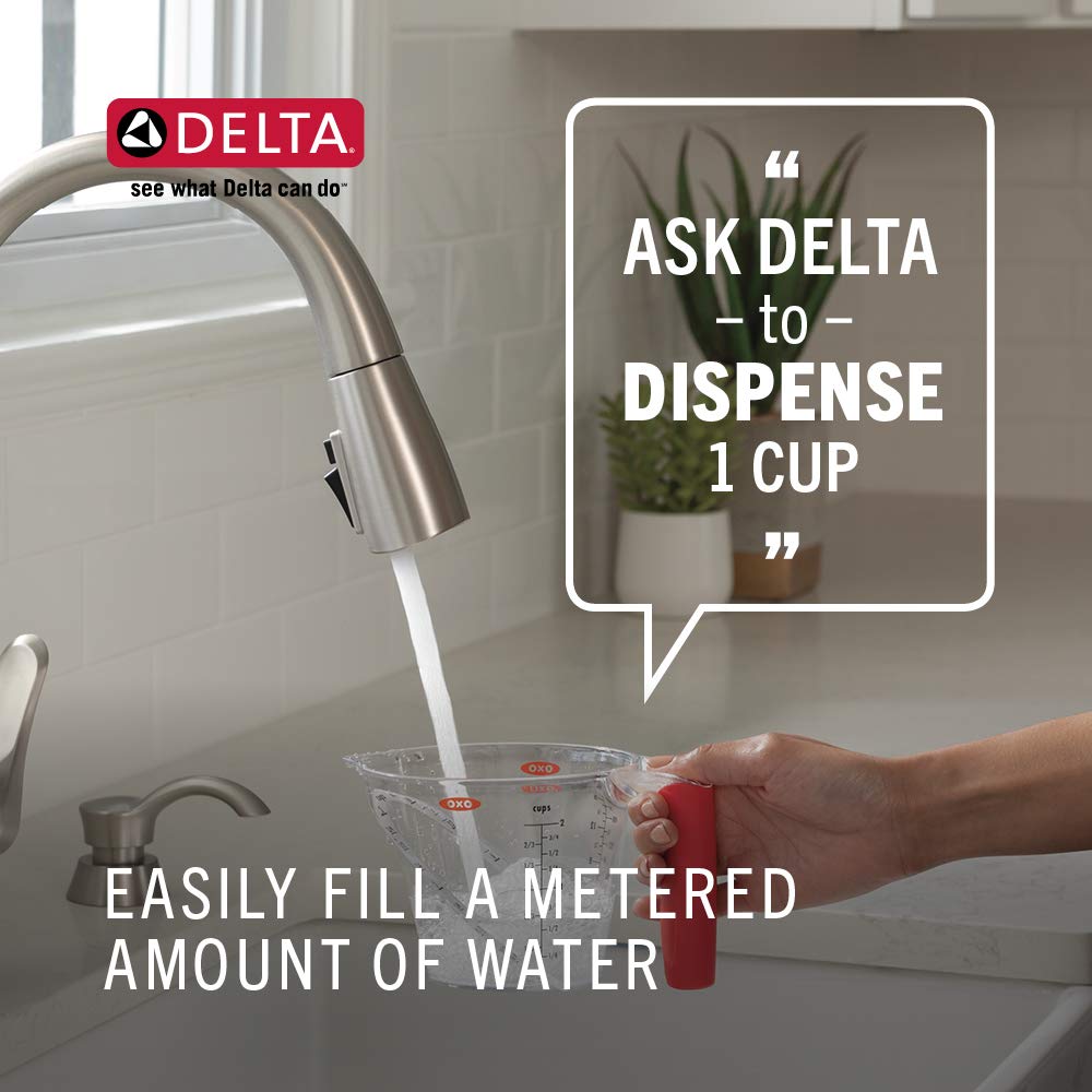 Delta Faucet Trinsic VoiceIQ SingleHandle Touch Kitchen Sink Faucet with Pull Down Sprayer