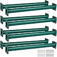 Barcaloo Playground Equipment Monkey Bars Playset Attachment for Backyard - Set of 8 Green Powder Coated Indoor Monkey Bars Set for Kids with Mounting Plates, 16 1/2 Inches Long