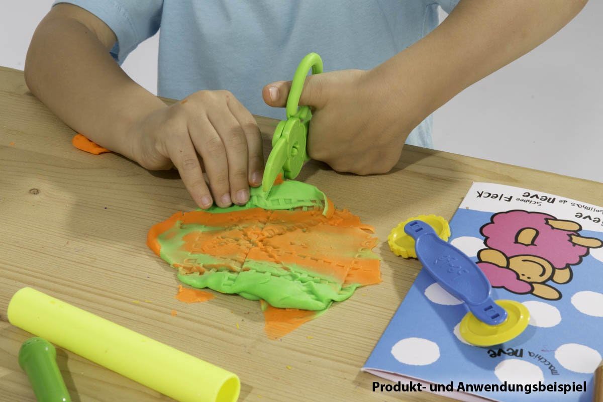 GIOTTO be-bè Kids Play & Create Pizza Dough Set, 6 Dough Rolls, Assorted Colours, Children Play Pizza Making Tools - Image 4