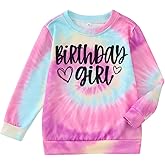 GLIGLITTR Birthday Girl Sweatshirt Toddler Baby Girl Tie Dye Birthday Outfit Kids Bday Party Gift Pullover Long Sleeve Shirt