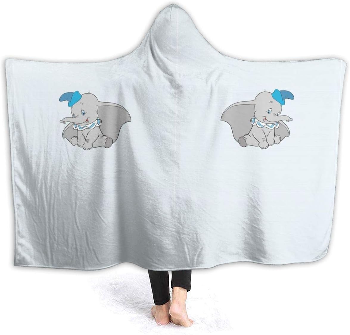 dumbo white fleece shawl