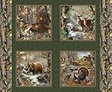 REAL TREE COTTON FABRIC BY SYKEL-REAL TREE CAMOUFLAGE COTTON PILLOW PANEL FABRIC-SOLD BY THE YARD