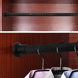 Vailge Tension Rod Shower Rail Curtain Poles 210-310CM Black view 7