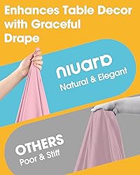 Niuara Pink Fabric Rectangle Table Cloth - 6