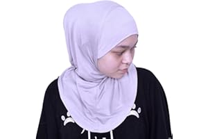 MULANLEGEND Silk Story Handmade Nur Girls Kids 1 piece Amira Practical Hijab Headscarf Instant Scarf Cotton Jersey Comfort Headwear