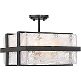 Minka Lavery 3616-66A Cloud Break Cloud Glass Rectangular Semi Flush Ceiling Light, 4-Light 240 Total Watts, 13" H x 15" W, C