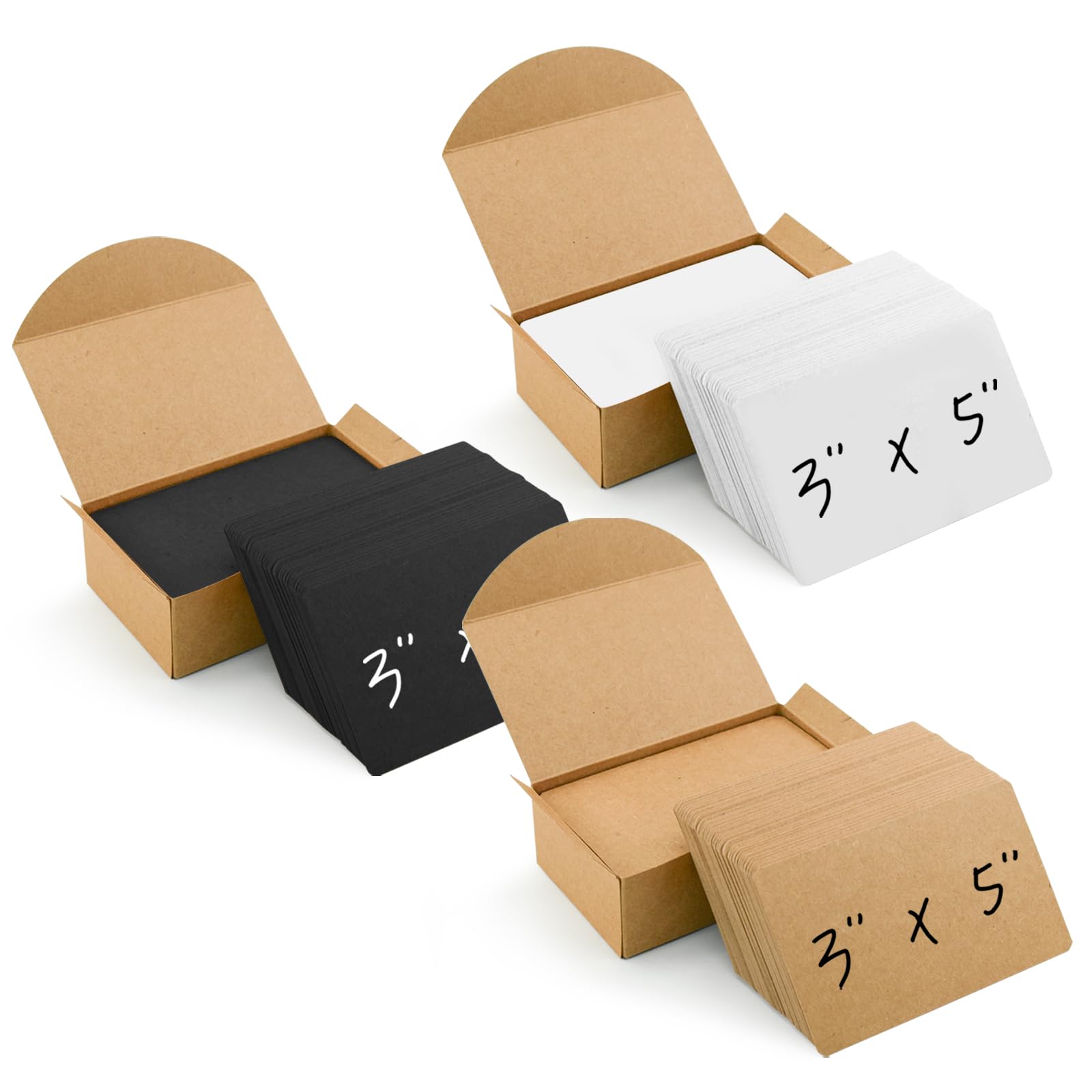 VANRA 300PCS Blank Index Cards 3x5 inches Note Cards Thick 110lb Cardstock Flash Cards, Unruled Study Cards for School Learning, Office (Assorted Colors, 300/Pack)