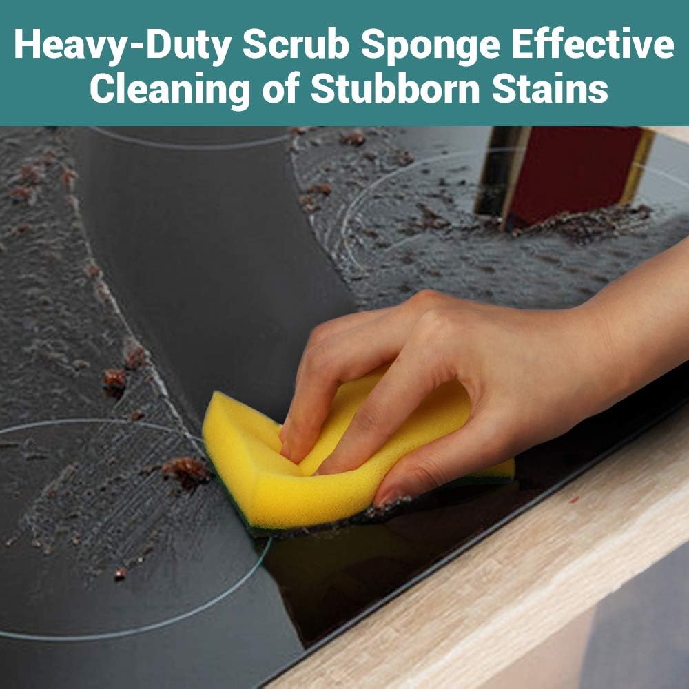 AIDEA Heavy Duty Scrub Sponge-12Count, Cleaning Scrub Sponge, Stink Free Sponge, Effortless Cleaning Eco Scrub Pads for Dishes,Pots,Pans All at Once,Size: 4.3"x 3.12" x 1.2": Kitchen & Dining
