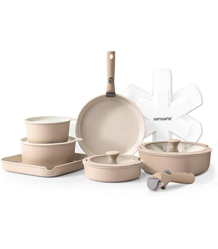 SNOWCLAD Poêles Antiadhésives Avec Couvercle, Sauteuse Hybride