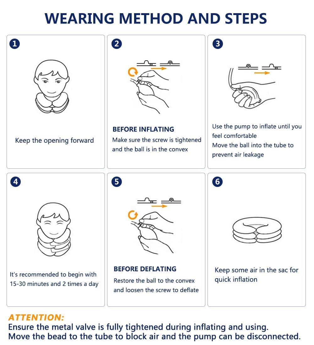 S Cervical Neck Traction Device for Instant Neck Pain Relief - Inflatable & Adjustable Neck Stretcher Neck Support Brace, Neck Traction Pillow for Home Use Neck Decompression