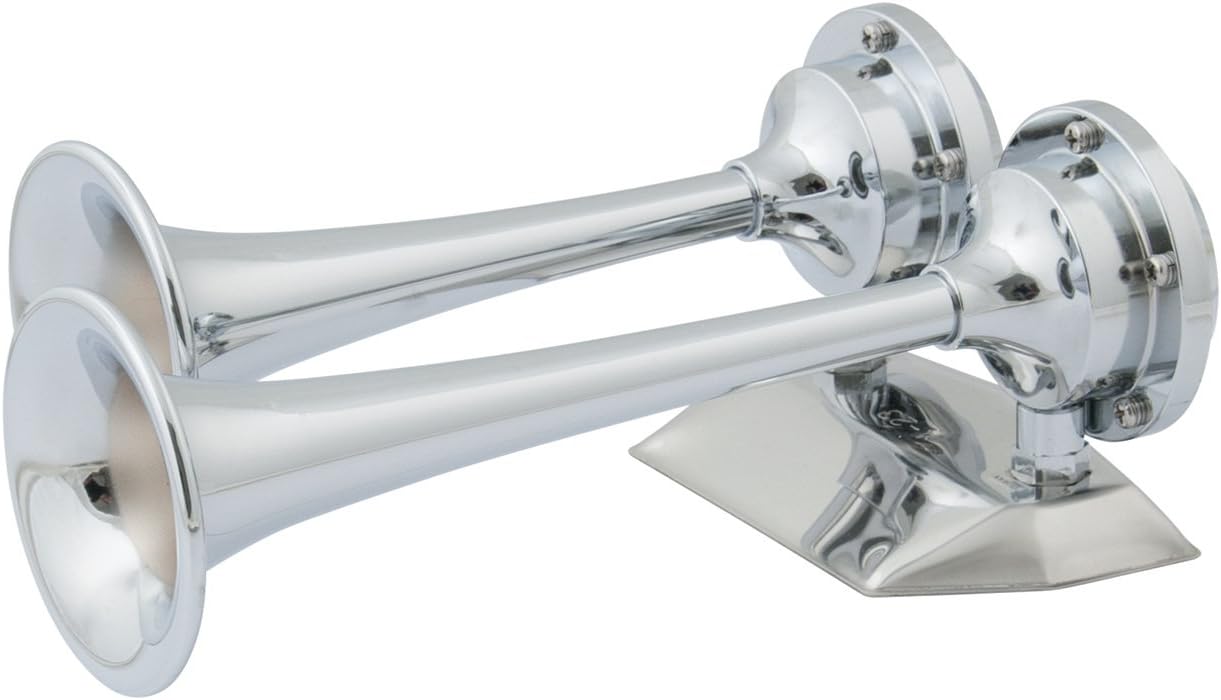 AFI 10108 FullBlast Marine Dual Trumpet Mini Deck Air Horn (12Volt