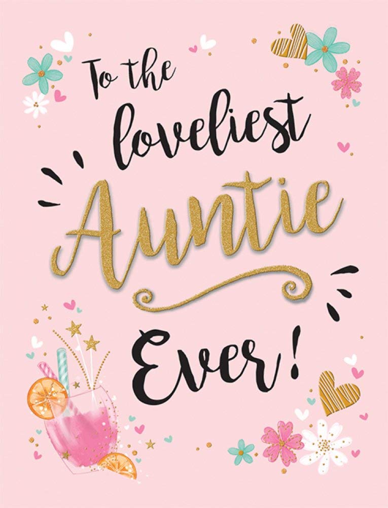 Piccadilly Greetings Modern Birthday Card Auntie - 8 x 6 inches