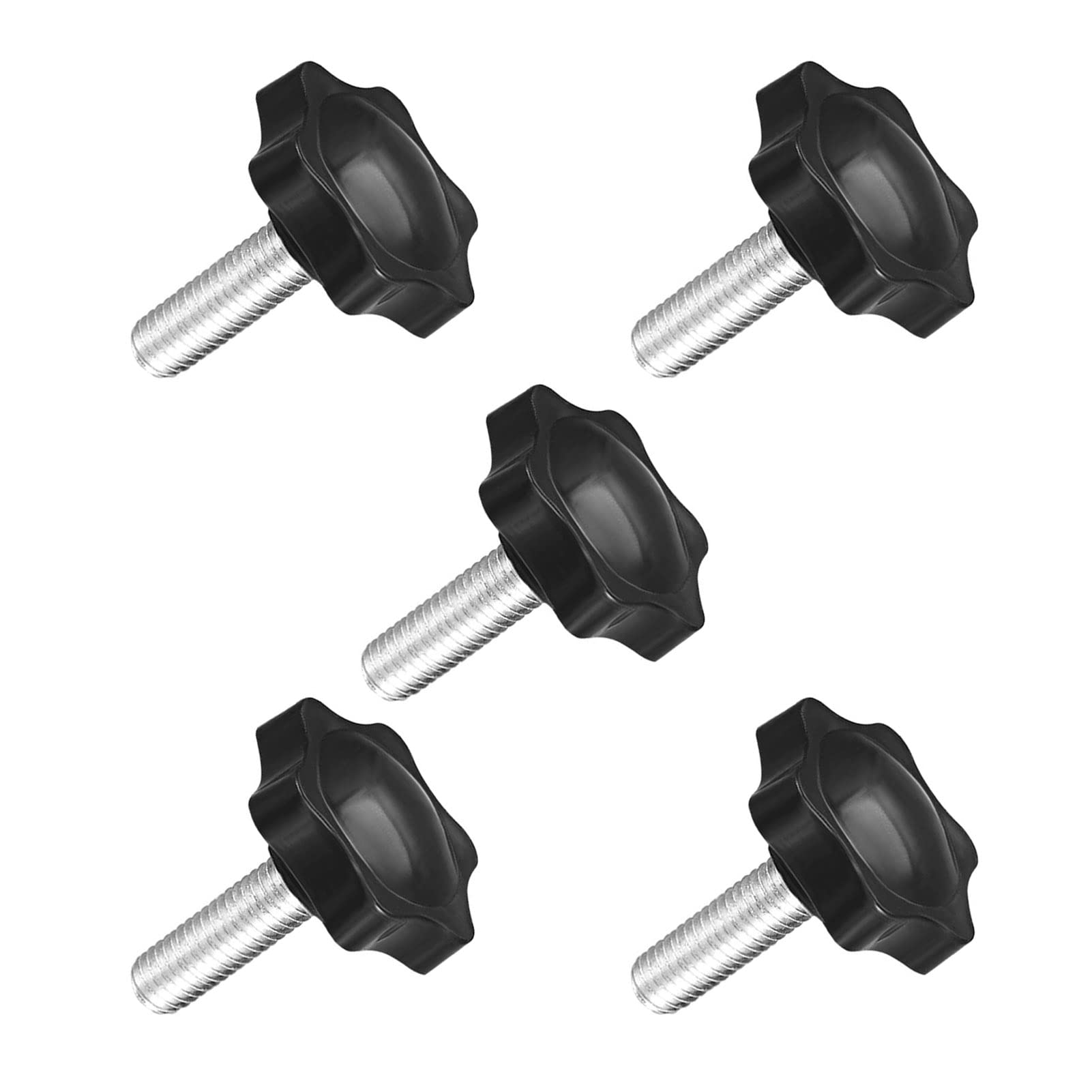 TA-VIGOR 5Pcs M8 x 20mm Plum Hex Shaped Clamping Screw Knob, 38mm Dia Plastic Head Clamping Knob Handle Male Thread Thumb Screw