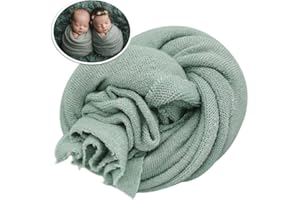 FORBAYSY Newborn Posing Wrap Newborn Photography Props Soft Stretch Knit Blanket Handmade Wrap for Baby Boys Girls Photoshoot