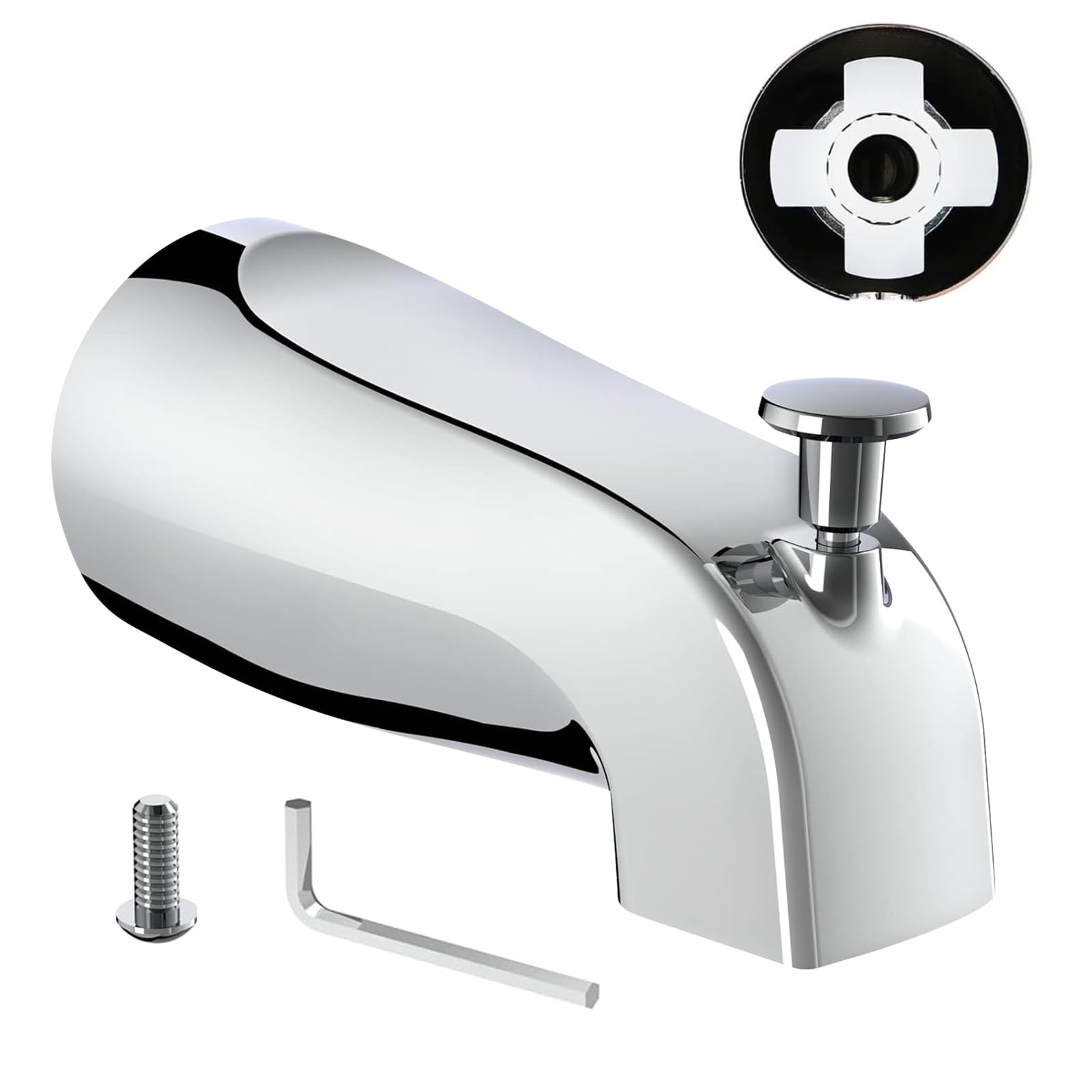 Photo 1 of SOEKAVIA Slip on Tub Spout Kit, Compatible with American Standard 8888026.002 Tub Spout Bathroom Bathtub Faucet, Fits 1/2" Copper Water Tube(5/8" Diameter), 5/32'' Hex Wrench Included (Chrome,1 Pack)