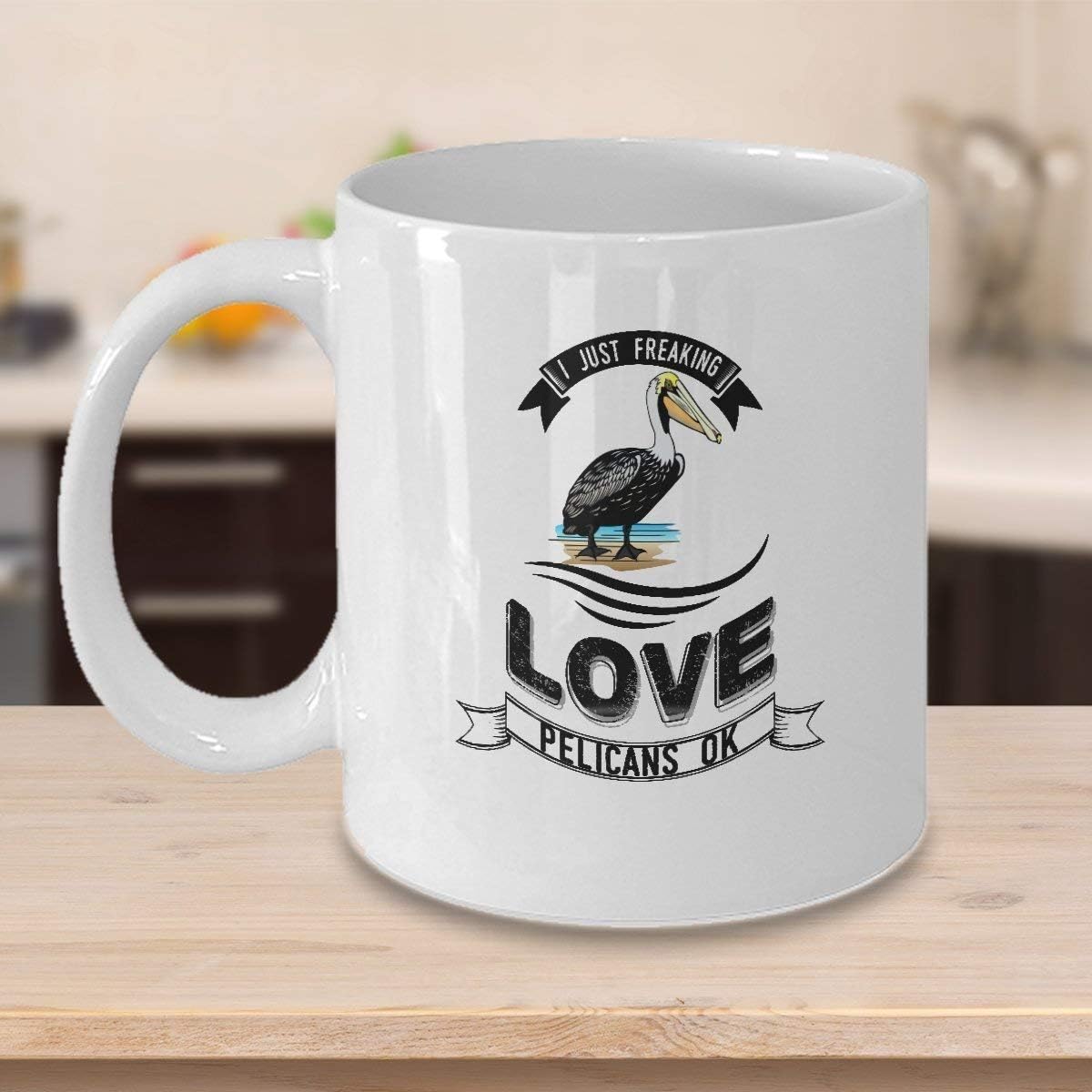 Amazon Com Pelican Gift Bird Lover Mug Funny Bird Mug Pelican Coffee Mug Pelican Coffee Cup Pelican Mug I Just Freaking Love Pelicans Ok Kitchen Dining