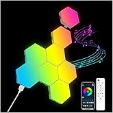 OJQ 8 Pack Hexagon Lights Wall RGB Panel - Hexagonal Led Lights Room Decor Wall Lights Gifts for Men/Women Honeycomb Shape Panels Hexagon Gaming Led Lights for Bedroom Children