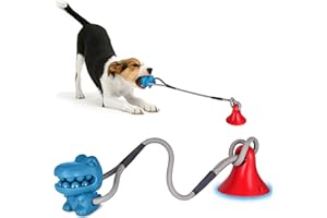 NEZIN Suction Cup Dog Toys, Dog Toys for Aggressive Chewers, Tug of War Rope Toy, Interactive Mentally Stimulating Enrichment Toy, Pull Dog Toys for Teeth Cleaning, Food Dispensing, Training