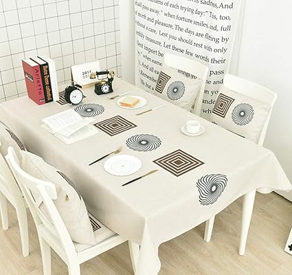 Nappe Anti Tache Matiere Coton Et Lin De Haute Qualite Tissu Textile Epais Impression Numerique Durable Et Facile A Porter Facile A Nettoyer 140 200cm Amazon Fr Cuisine Maison