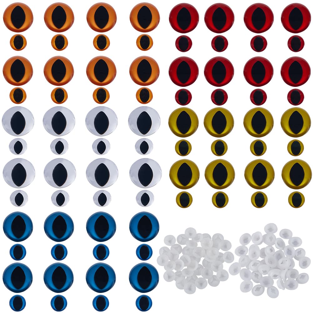 GORGECRAFT A Box 80Pcs 10 Styles Plastic Doll Eyes 10mm 18mm Colored Craft Safety Eyes with Washers for Plush Stuffed Animal Crochet Bear Doll Teddy Crafts Making Supplies Blue Yellow White Red Orange
