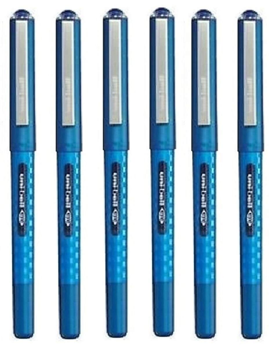 Uni Ball Eye Designer Blue Rollerball Pen Fine 0.7mm Nib Tip 0.5mm Line Width Designer Series Quick Drying Pigment Ink UB-157D (Pack Of 6)