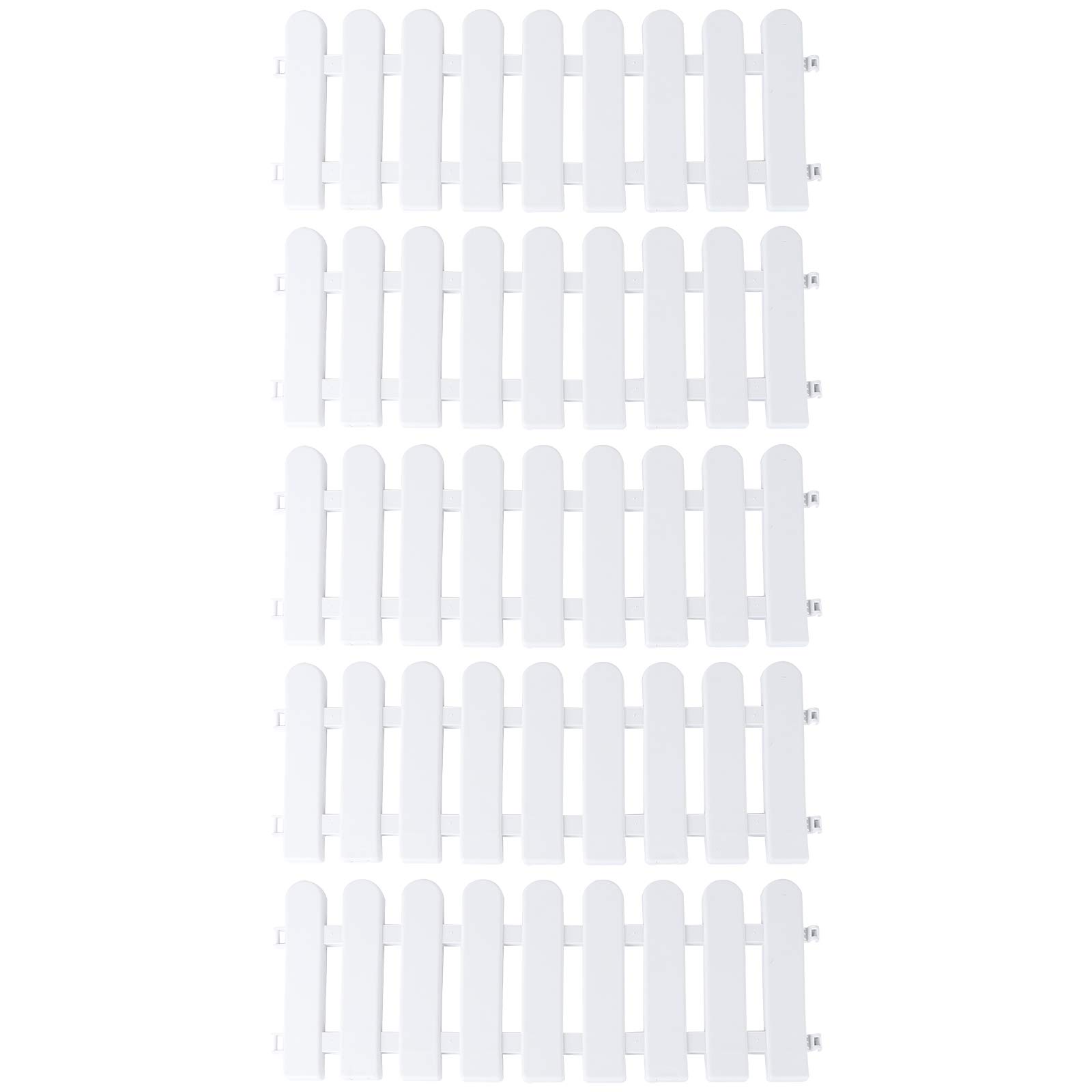 NICEXMAS 5pcs Courtyard Indoor or Outdoor Garden Fence Kindergarten Flower Garden Vegetable Small Fence Christmas Decoration(Round Head,50x20cm)