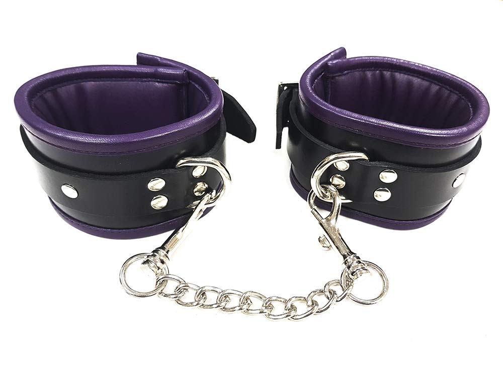 Rouge Garments Black/Purple Padded Ankle Cuffs