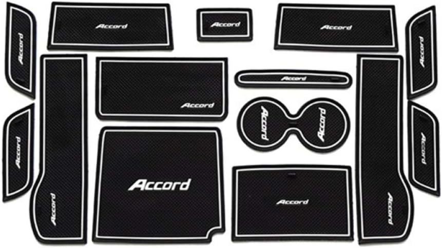 QCYSTBTG Door Groove Mat Anti Slip Mat Gate Slot Coaster Anti Dirty Mat Car Interiors Gel Pad Rubber Mat,For Honda Accord 9 2014 2015 Car door slot mat
