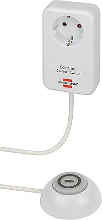 Brennenstuhl Eco Line Comfort Switch Adapter EL CSA 1 (Steckdose mit beleuchtetem Hand-/Fußschalter, mit Kinderschutz, 1,5m K