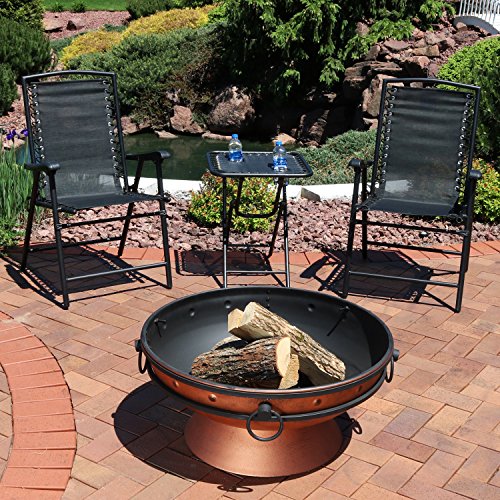 Sunnydaze Folding Suspension Outdoor Lounge Chair Set, 2 Lawn Chairs