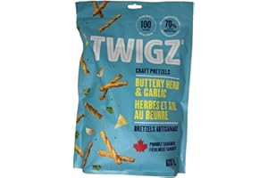 Twigz Craft Pretzels – Buttery Herb & Garlic - Made in Canada, 628g