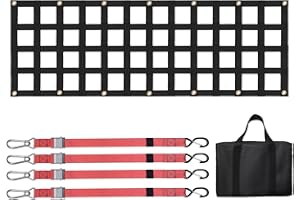 VEVOR Tailgate Net, 54 in x 18 in, Heavy Duty Cargo Net for Truck Bed with 4 Adjustable Telescopic Straps, Extendable & Durab