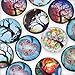 Rosebeading 20pcs 25mm (1inch) Glass Glow in The Dark Dome Seals cabochons Round Flatback,Glowing Jewelry,Tree of Life