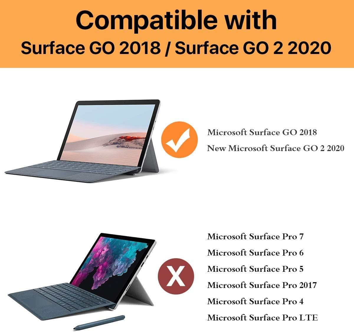 Omnpak Case for Microsoft Surface Pro 7 Plus /7/6 /5/4 with Stylus Holder, Multiple Angle Polyester Slim Lightweight Cover - Image 3