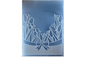 WOOYANGFUN Welcome to Joyful Home 1PC Tulip Happy Mother's Day Background Embossing Folder for Card Making Floral DIY Plastic Scrapbooking Photo Album Card Paper DIY Craft Decoration Template Mold