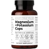 Santa Cruz Paleo Magnesium + Potassium Caps, Supplement for Men and Women, Paleo, Keto, Sugar &amp; Gluten Free, Magnesium Glycinate 166mg and Potassium Citrate 38mg per Serving, American Made, 120 Caps