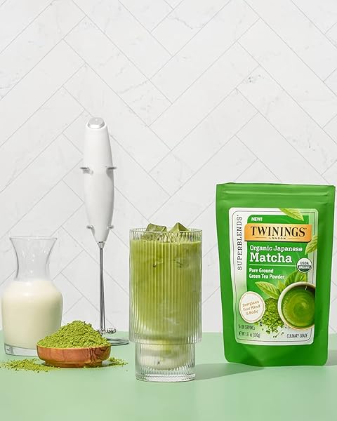 TWININGS ORGANIC JAPANESE MATCHA, PURE GROUND GREEN TEA POWDER CULINARY GRADE, 3.53 OUNCE/100G BAG, ENJOY HOT OR ICED