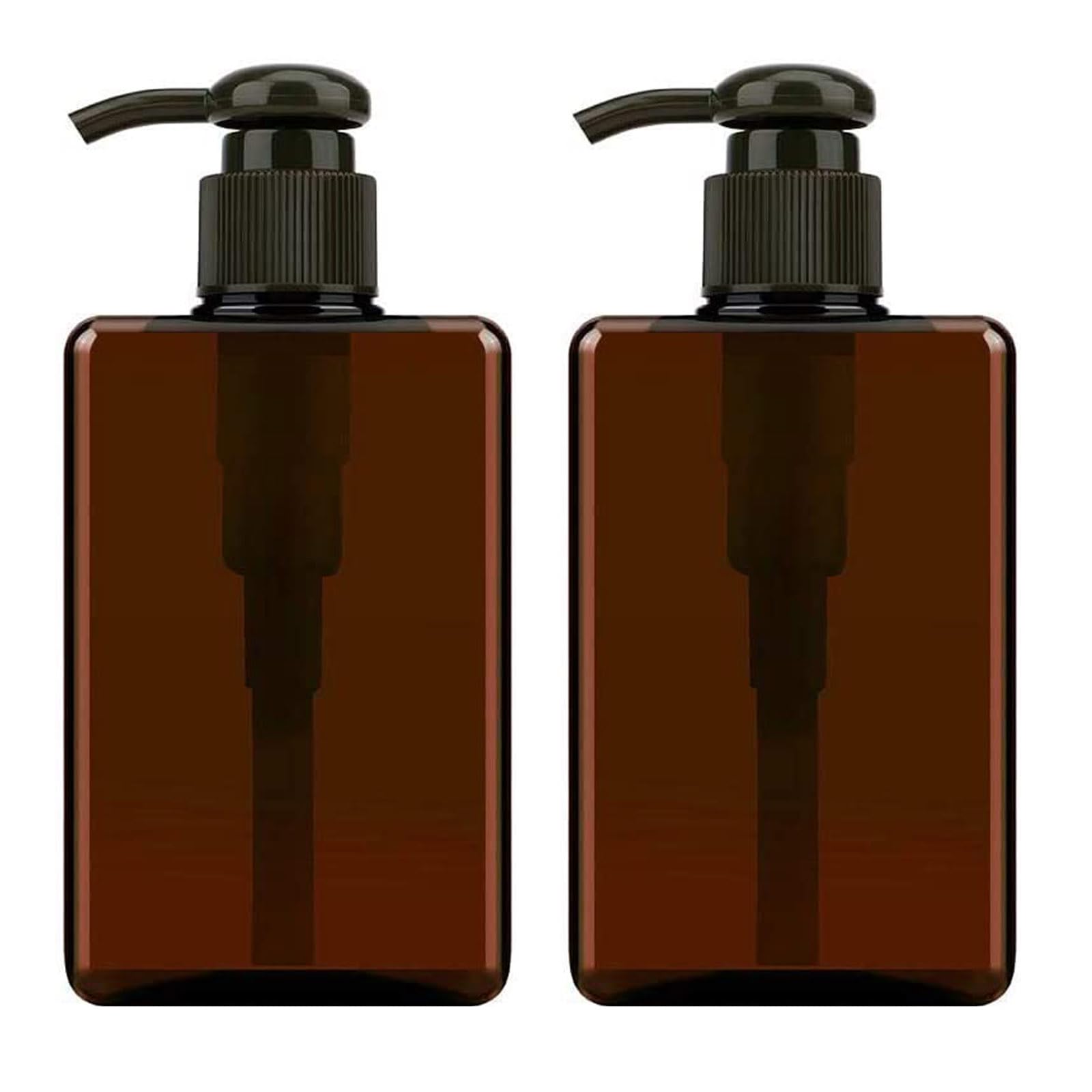 Apstaqeoo 2Pcs 100ML Empty Lotion Pump Dispenser Refillable Plastic Pump Bottles Travel Container With 6 Label for Lotion Shampoo Conditioner Body Wash Hair Gel Liquid Hand Soap Massage Oil (Brown)
