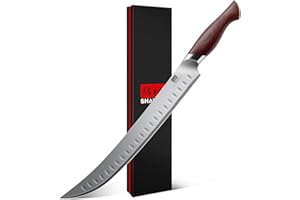 SHAN ZU Brisket Slicing Knife, 11.6 Inch Carving Knife Japanese High Carbon 10Cr15Mov Stainless Steel, Professional Ultra Sha